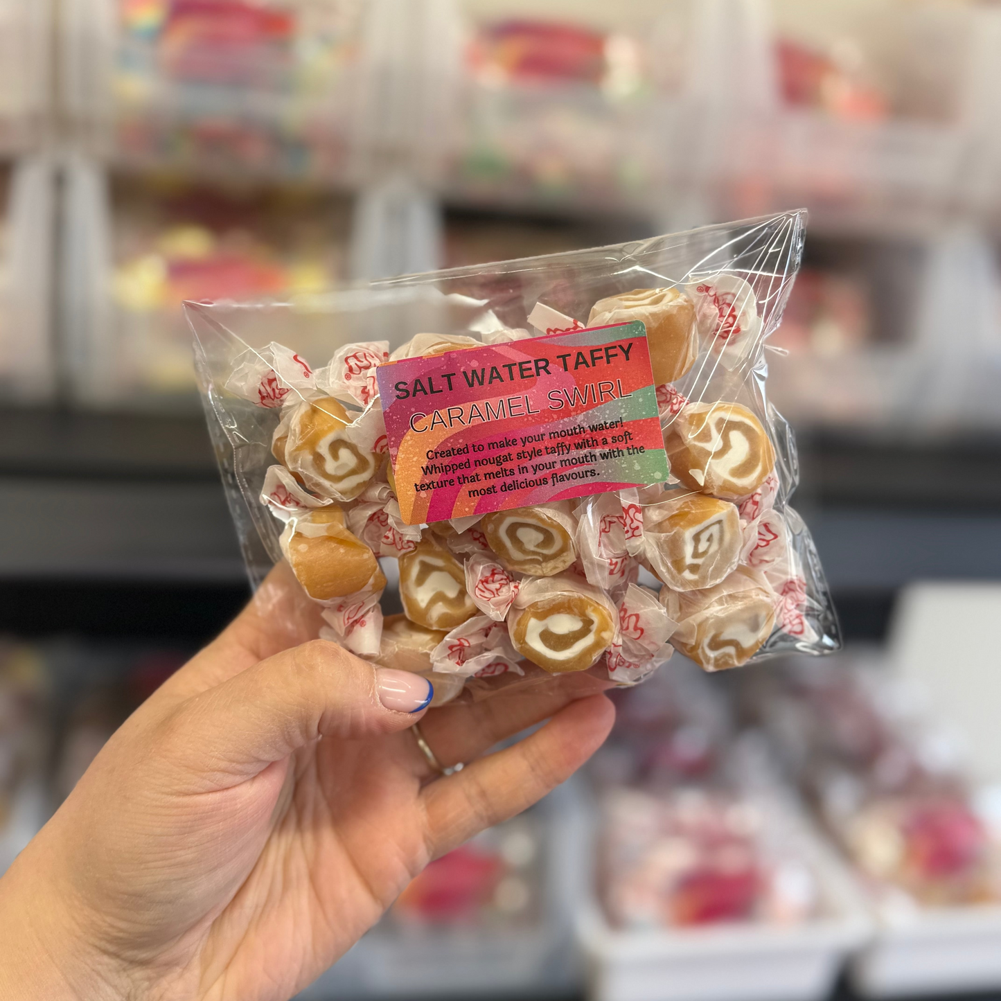 Salt Water Taffy Chews - Caramel Swirl 100g Pouch