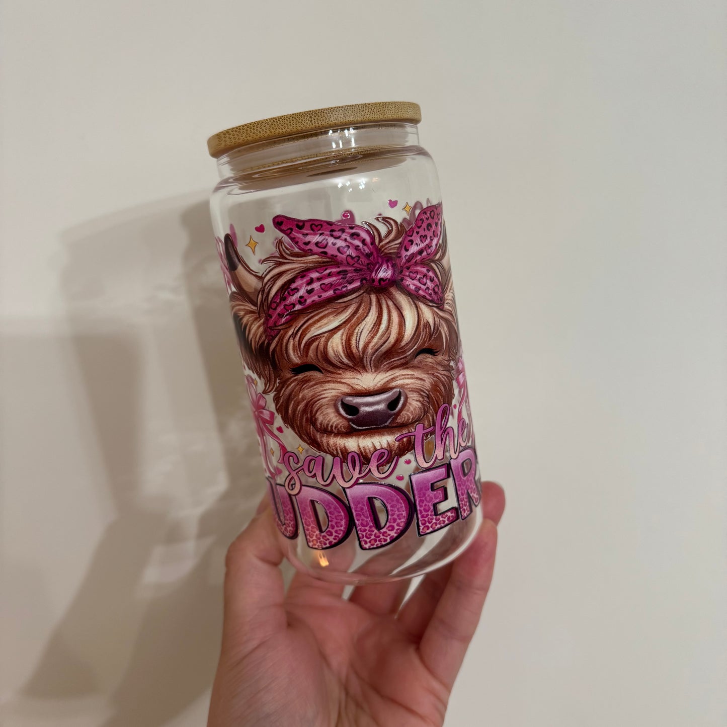 Glass Tumbler | Save the udders